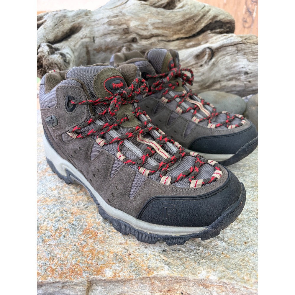 Propet Ridge Walker Mens 9.5 3E Brown Hiking Boots‎ Leather Side Zip M6026